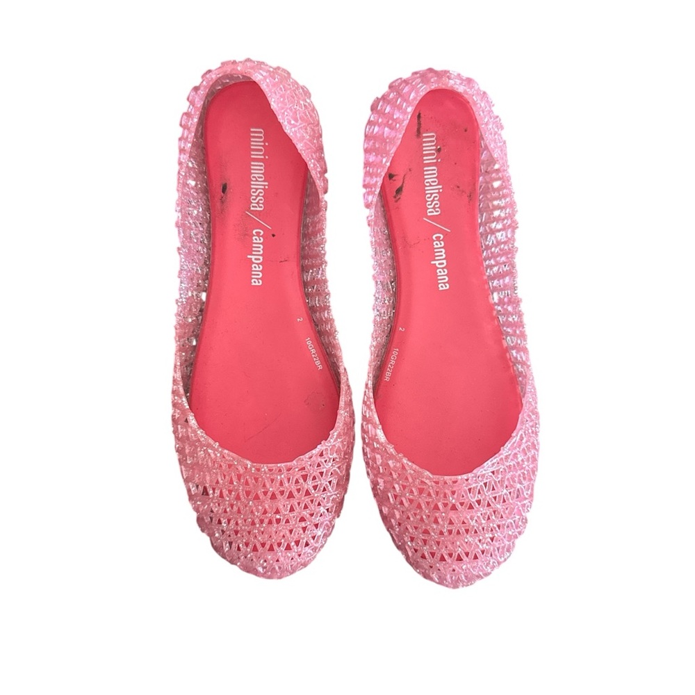 Mini Melissa Girls Pink Mesh Flats Size 2